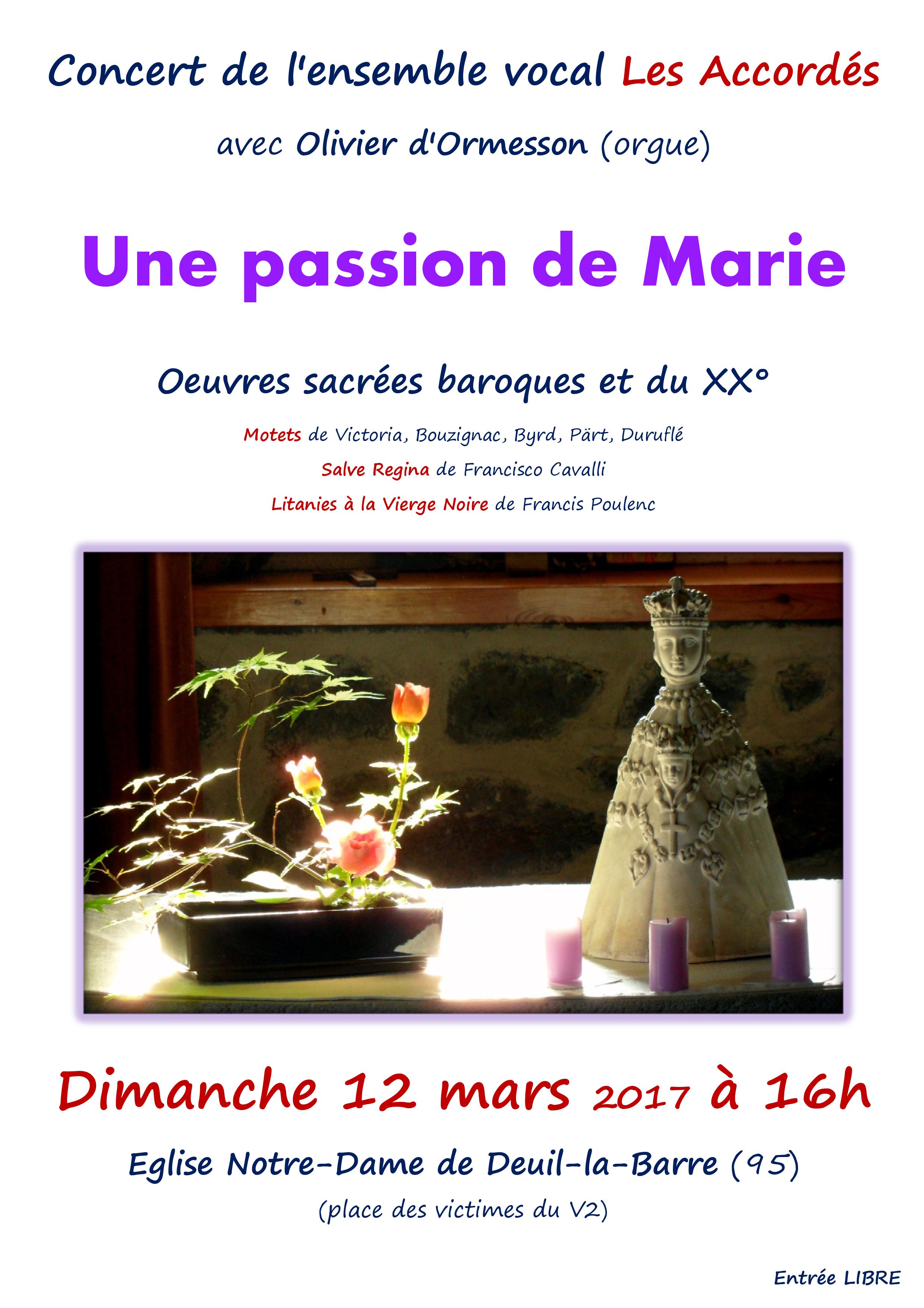 Concert : UNE PASSION DE MARIE 
