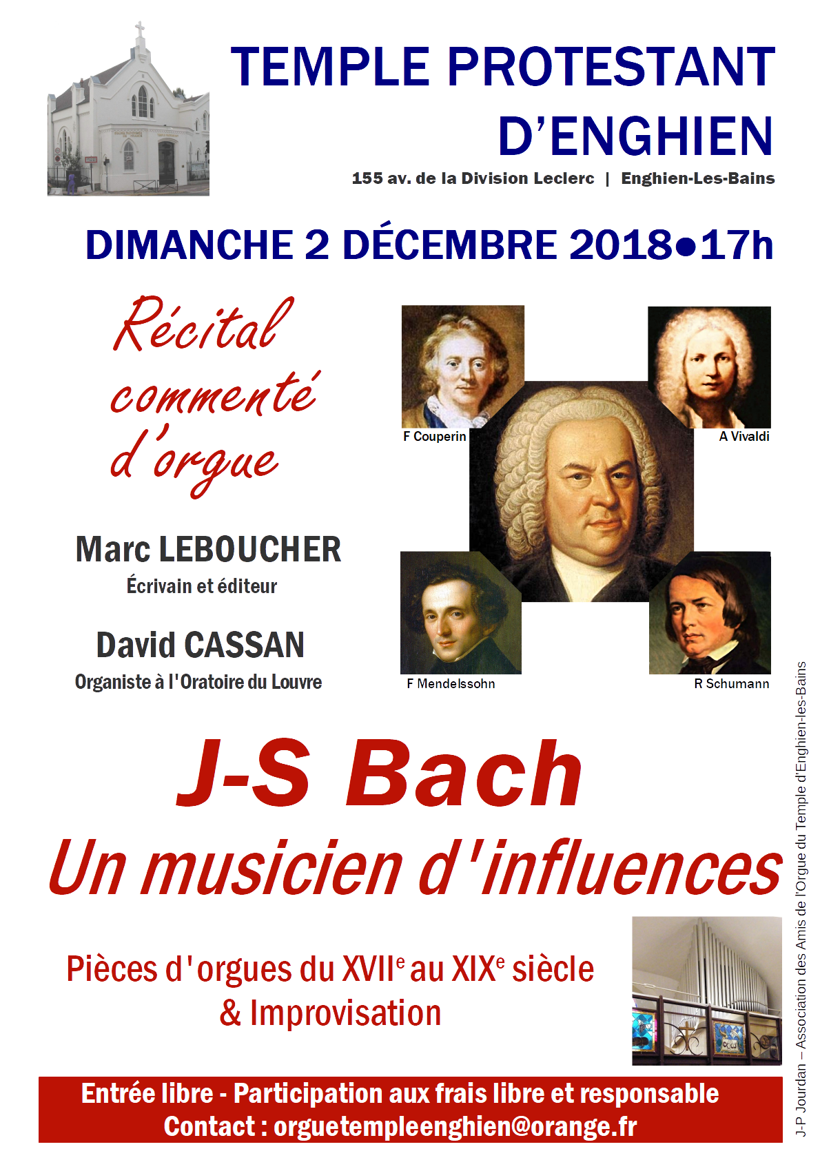 Récital commenté d'orgue à Enghien-les-Bains