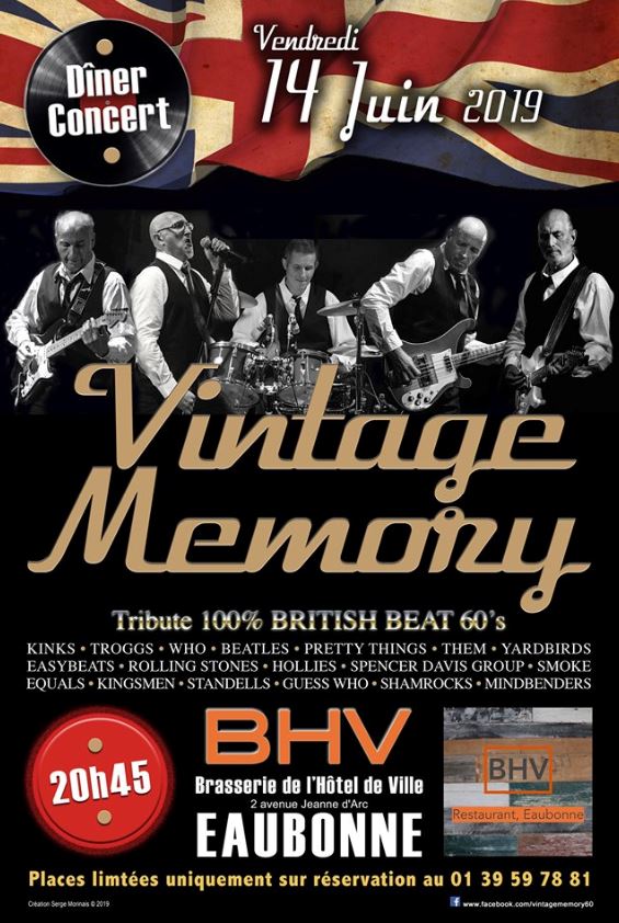Diner concert VINTAGE MEMORY 14 juin 2019