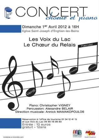 CONCERT VOIX DU LAC et CHOEUR DU RELAIS le 1er avril