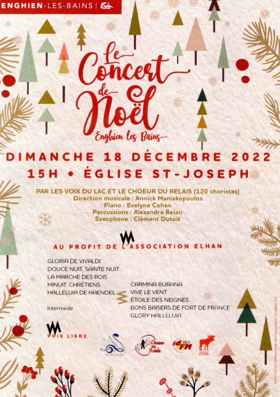 Concert de Noël le 18 décembre 2022