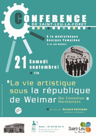 conference : la vie artistique sous la republique de Weimar
