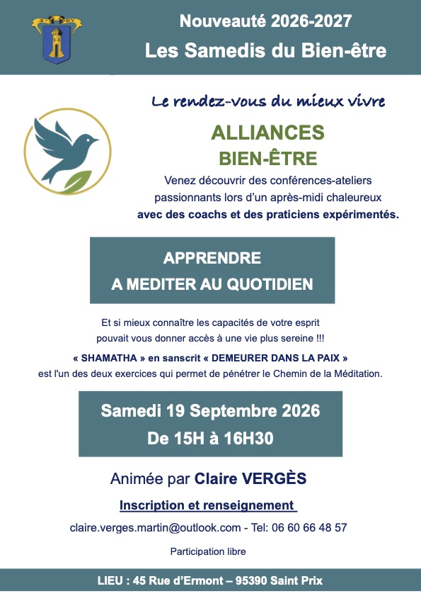 Alliances Bien-&ecirc;tre - Saint-Prix - Samedi 19 septembre 2026