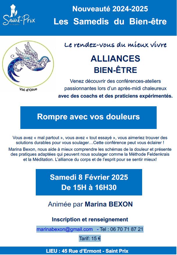 Conférence-atelier - rompre avec vos douleurs - Saint-Prix