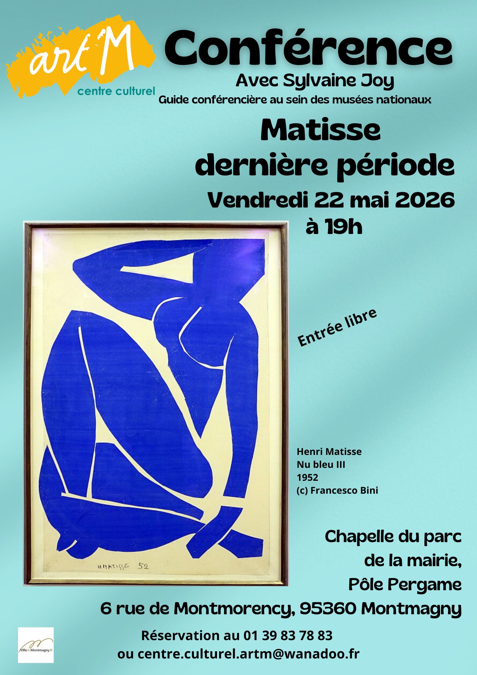 Conf&eacute;rence Matisse - 22 mai 2026 - Montmagny