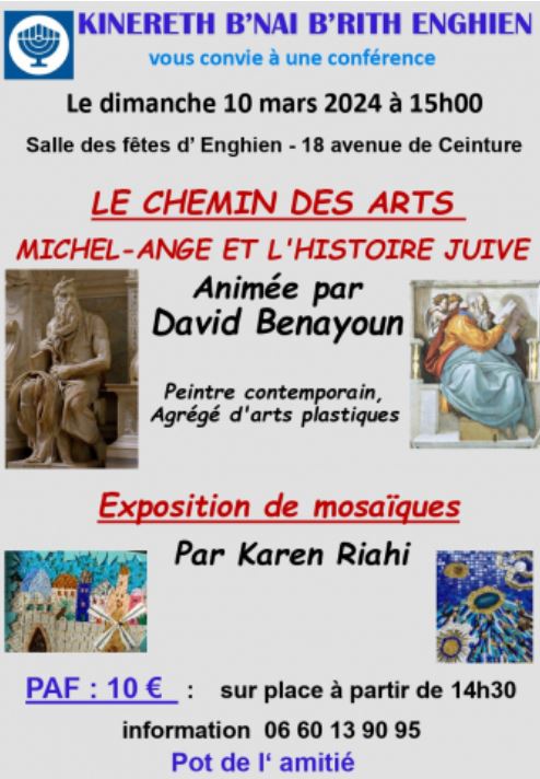 Conférence Chemin des Arts - Enghien le 10 mars 2024
