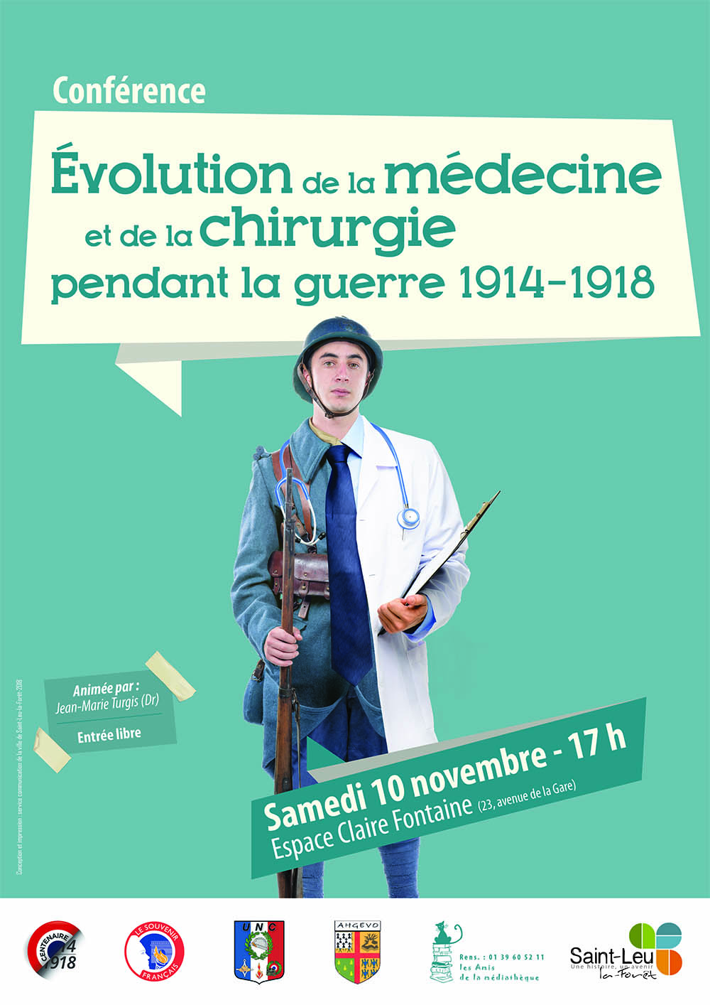 Conférence : evolution de la medecine et de la chirurgie pendant la guerre 1914 1918 