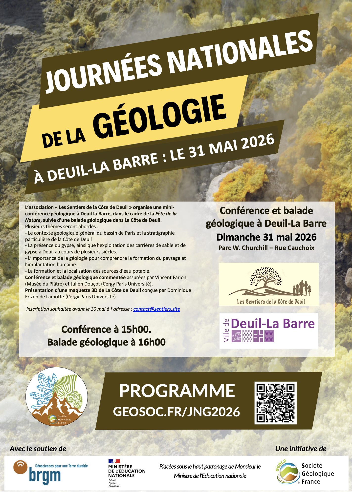 Journ&eacute;es nationales de la G&eacute;ologie - Deuil-La Barre