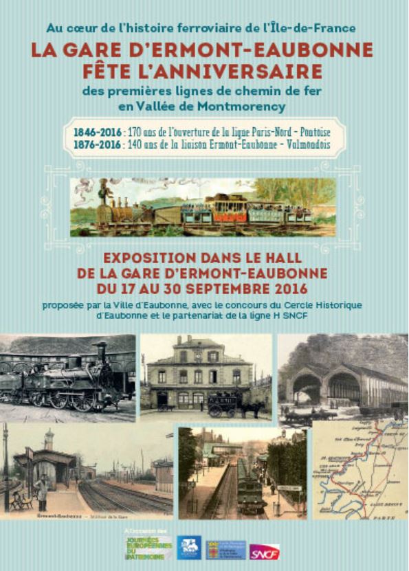 EXPOSITION 170eme arrivée du chemi nde fer à Eaubonne