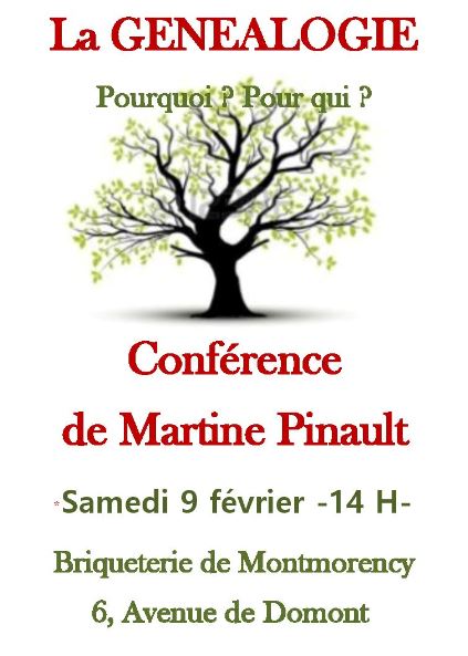 LA GENEALOGIE conférence de Martine Pinault