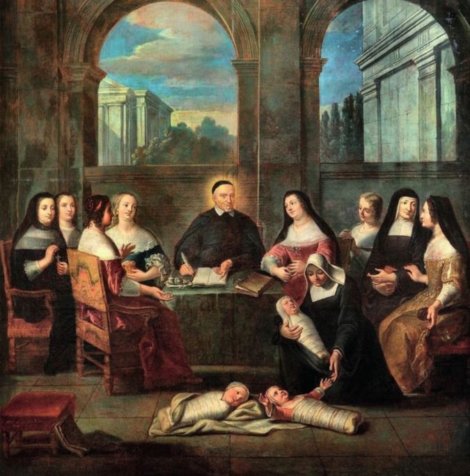 Saint Vincent de Paul et les dames de charité (Source : Musée de l’Assistance publique)