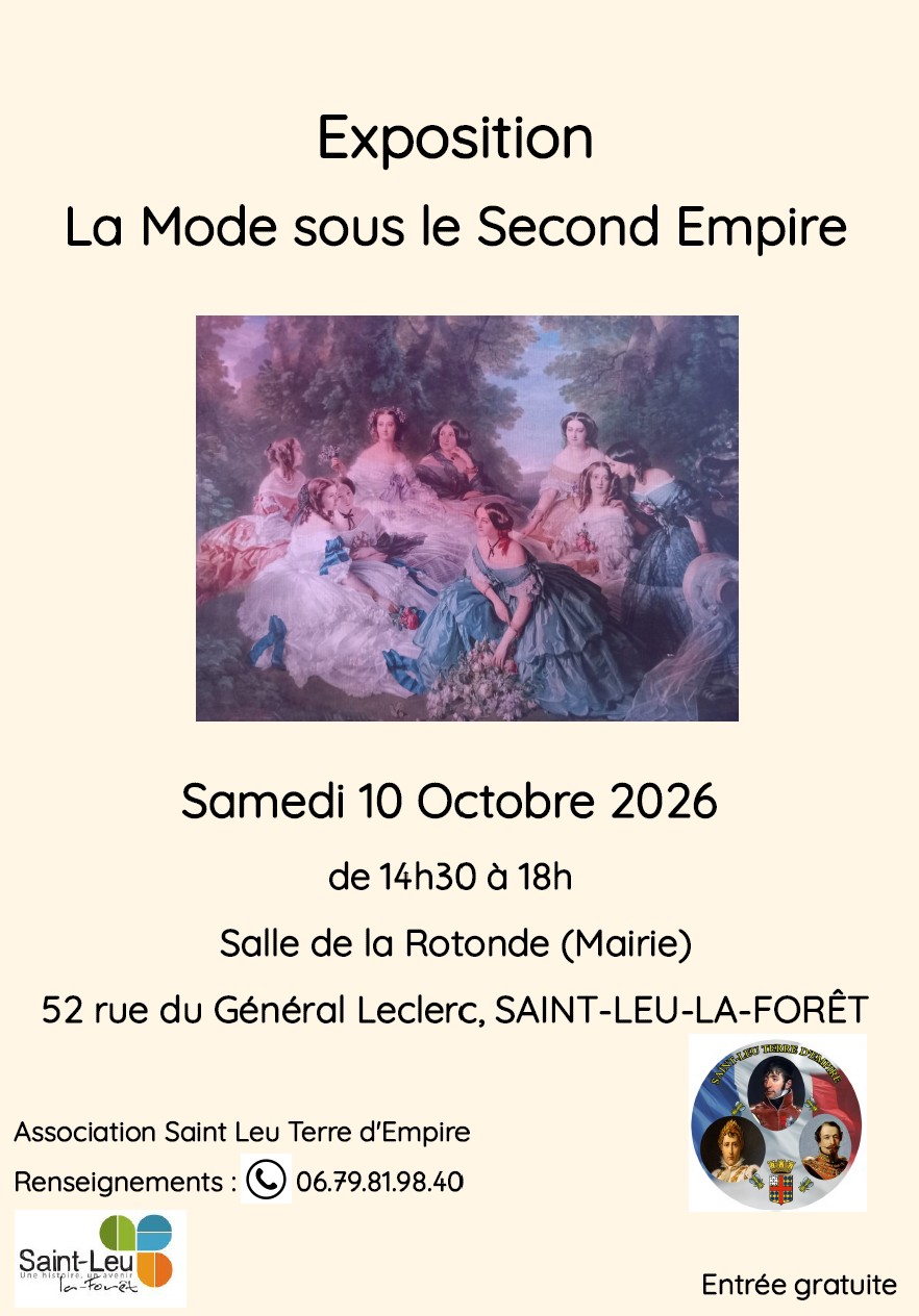 EXPO La mode sous le Second Empire - Saint-Leu le 10 octobre 2026
