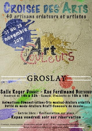 CROISEE DES ARTS GROSLAY 21 22 23 NOVEMBRE 2014