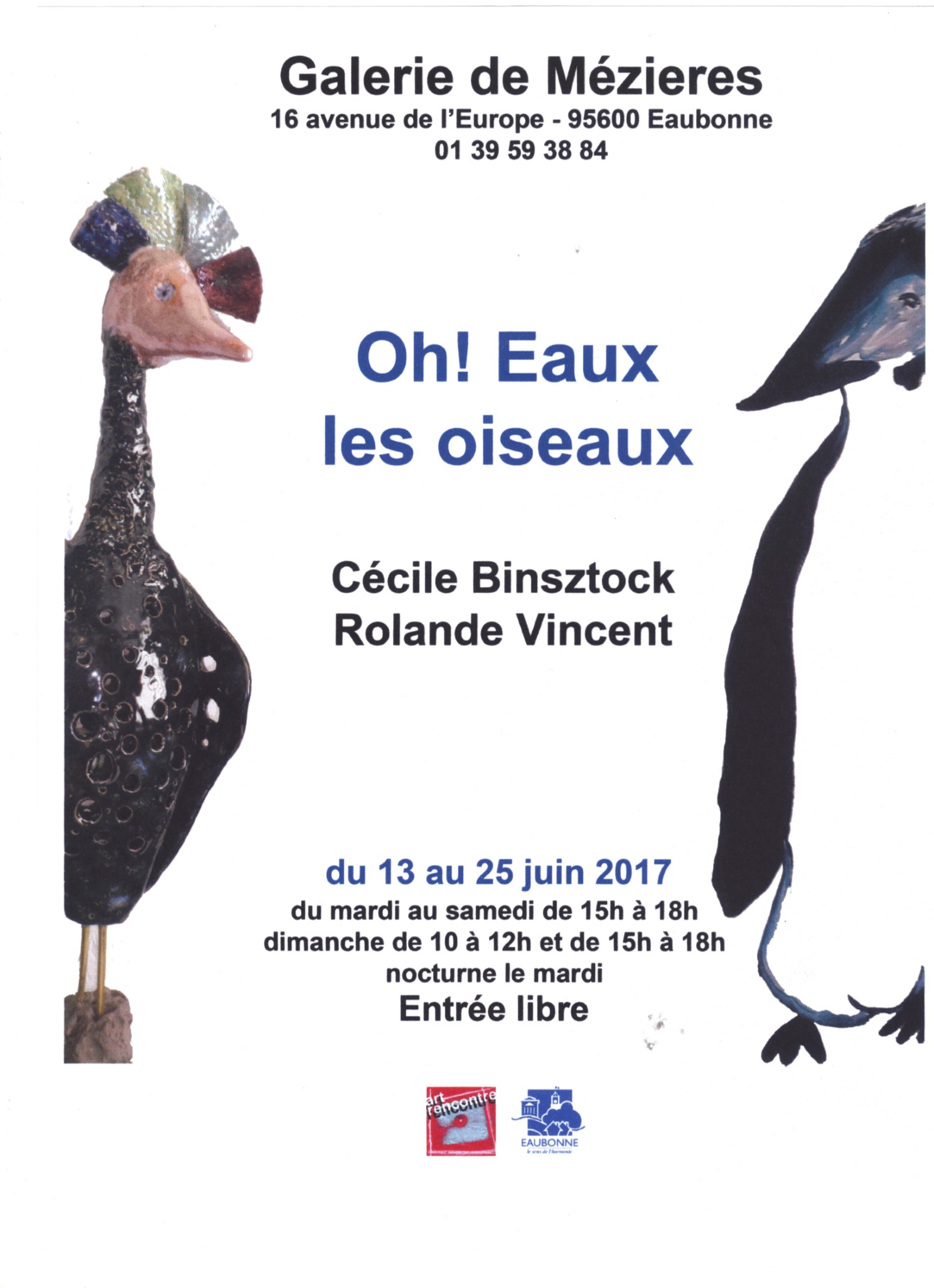 Exposition de Cecile Binsztock et Rolande Vincent.