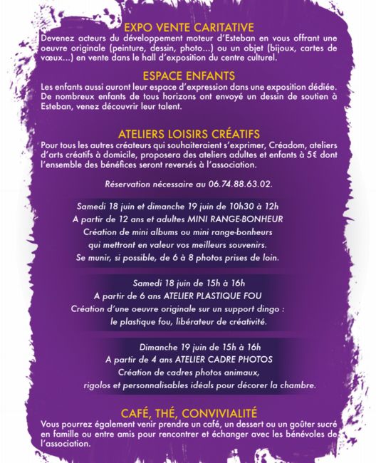 EXPOSITION ET ATELIERS - expo pour ESTEBAN