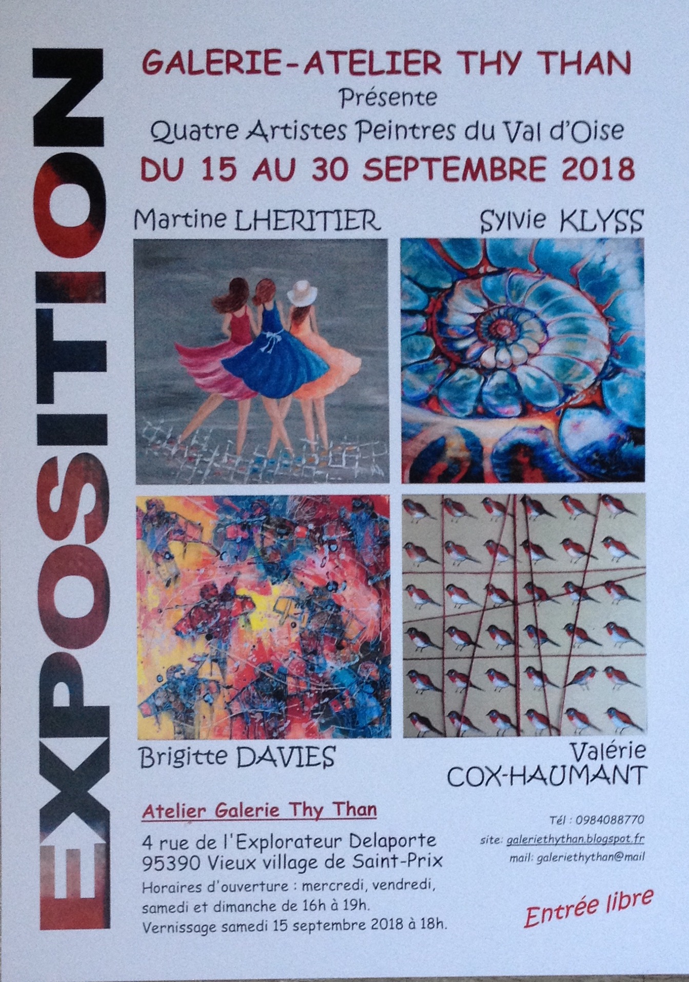 Expo à Saint-Prix du 15 au 30 septembre 2018