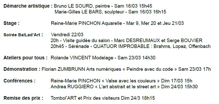 Progarmme du Salon des Arts Margency - 2024