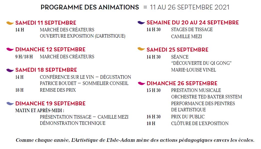 Programme du Salon artistique de L'Isle-Adam