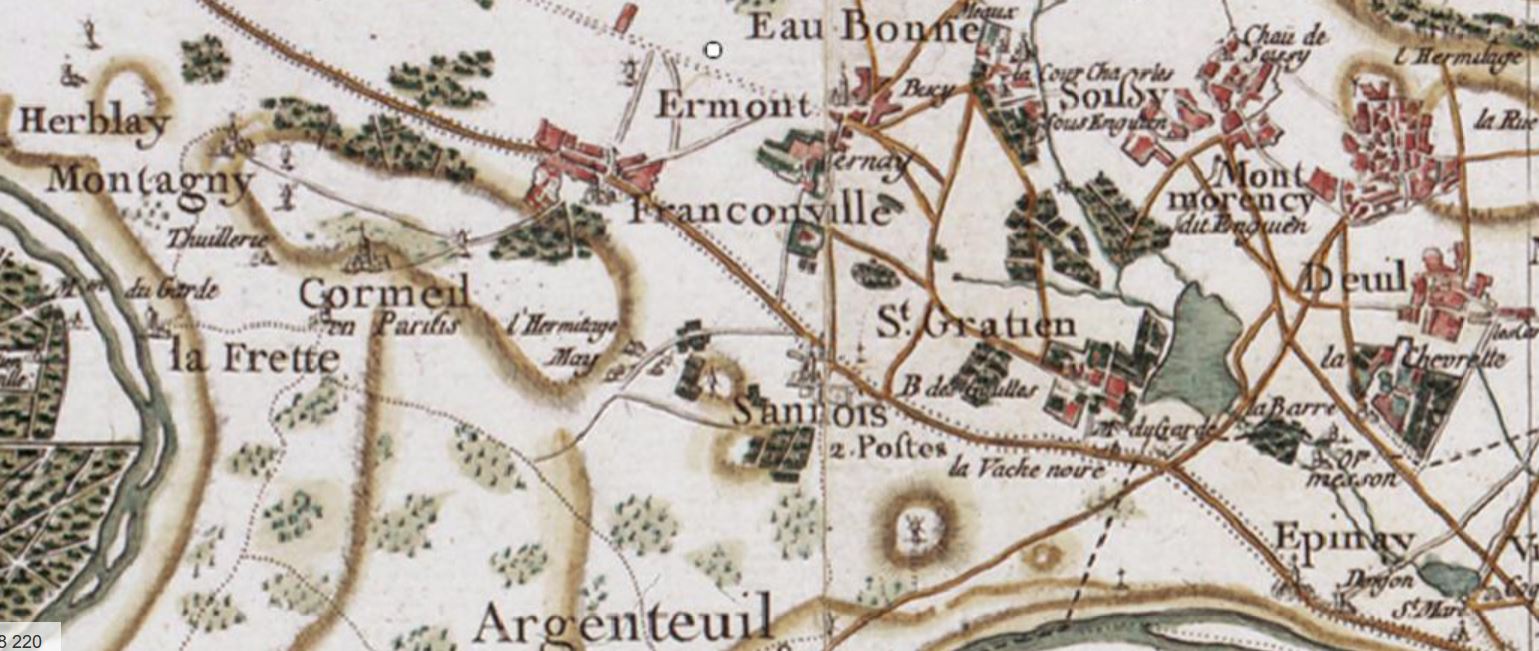 extrait Carte de la France Cassini