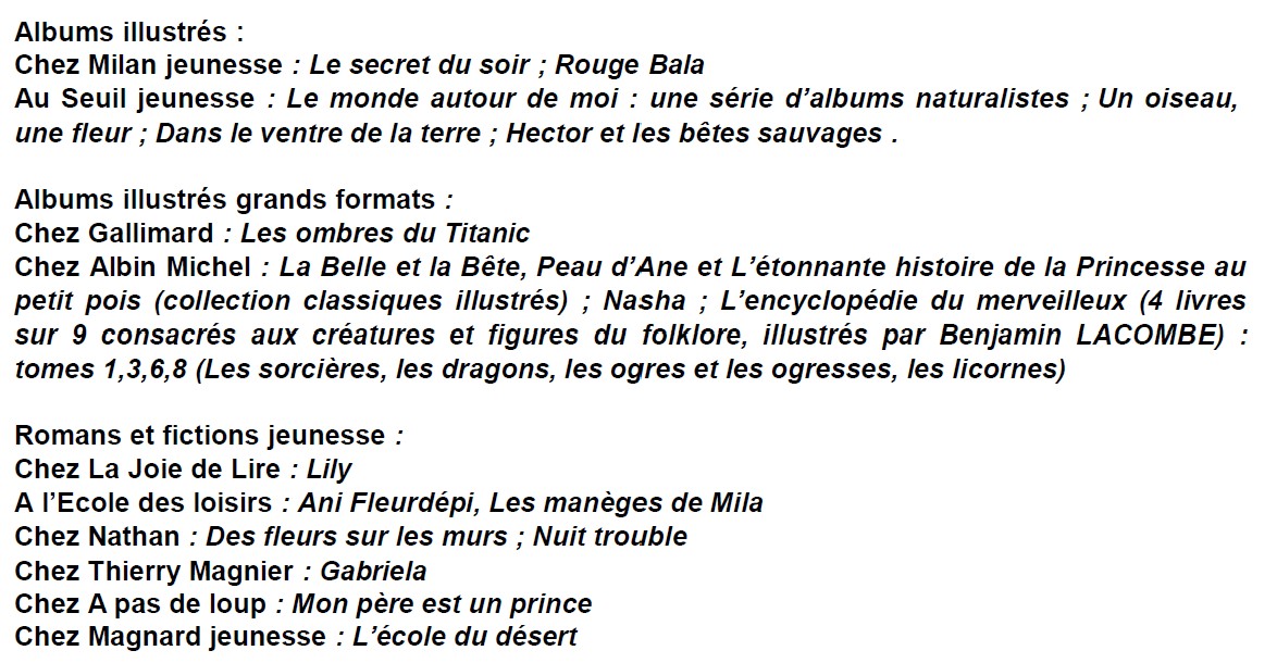 Cécile Roumiguière - bibliographie Cécile Roumiguière - bibliographie