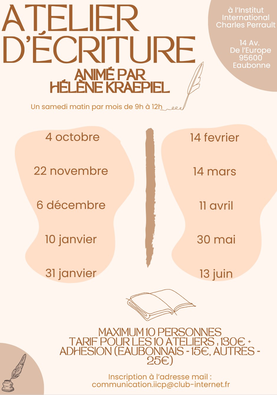 Atelier écriture Hélène Kraepiel - Eaubonne