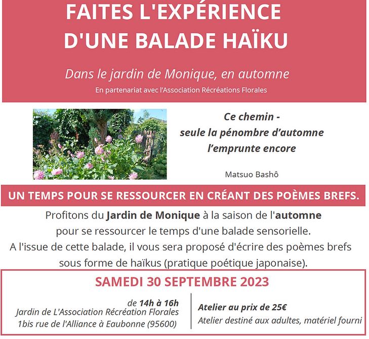 Balade haïku - Eaubonne - 30 septembre 2023