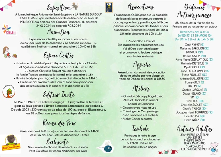 Fété du livre - Domont - Programme 2024