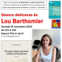 Séance dédicaces de Lou Barthomier de ses livres Ce que nous aurons connu d'inconnu et La Funambule