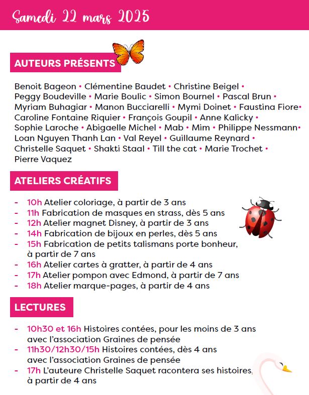 Salon du livre jeunesse Enghien 2025 - programme