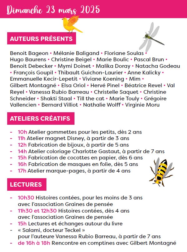 Salon du livre jeunesse Enghien 2025 - programme