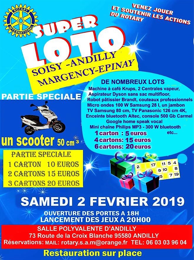 Super loto à Andilly le 2 février 2019