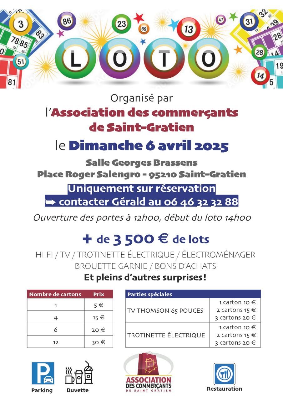 Loto à Saint-Gratien le 6 avril 2025