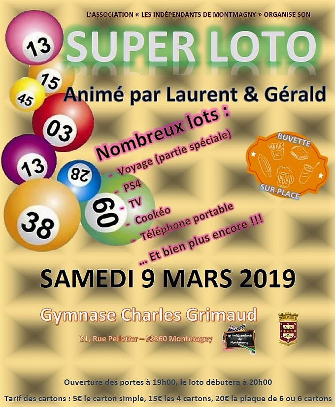 Loto à Montmagny le 9 mars 2019