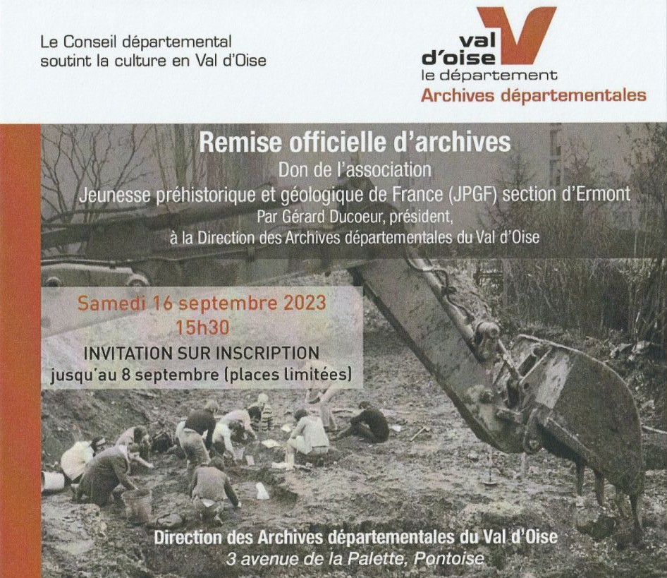 don JPGF à la Direction des Archives départementales Val d'Oise