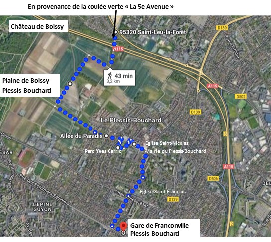 Parcours - Plessis-Bouchard gare Franconville