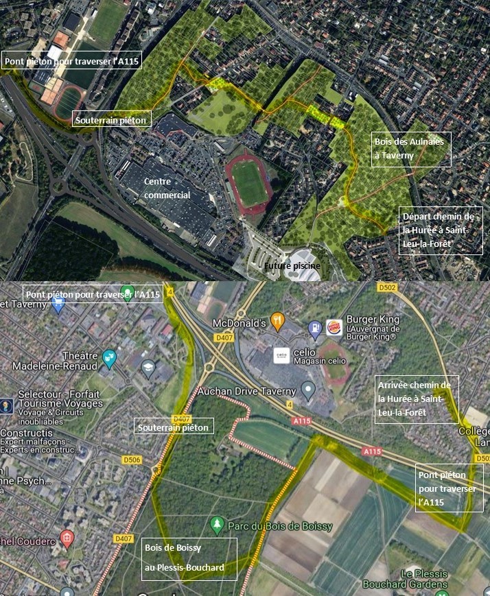 Balade Bois des Aunaies - Bois de Boissy - Taverny (élaboré avec l'aide d'un document de l'AEV)