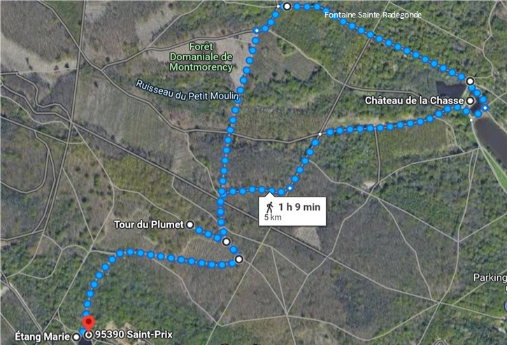 Plan circuit Etang marie - Etang du château de la chasse