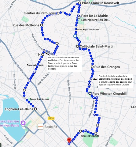 Plan idée-balade Enghien - Montmorency - Deuil