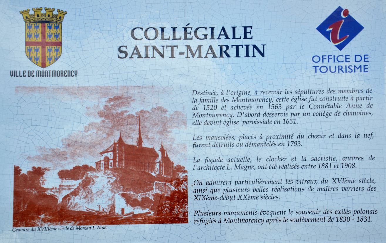 Plaque historique Collégiale de Montmorency