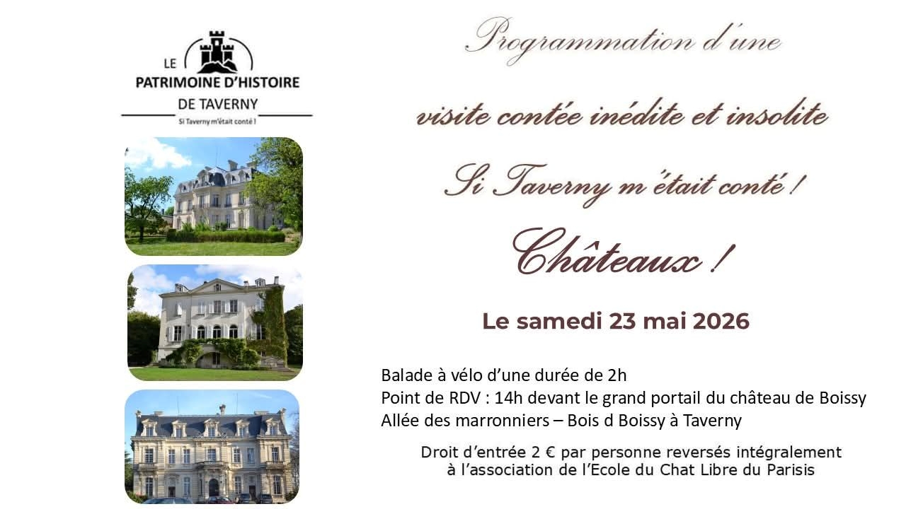 Visite &agrave; v&eacute;lo des ch&acirc;teaux de Taverny - 23 mai 2026