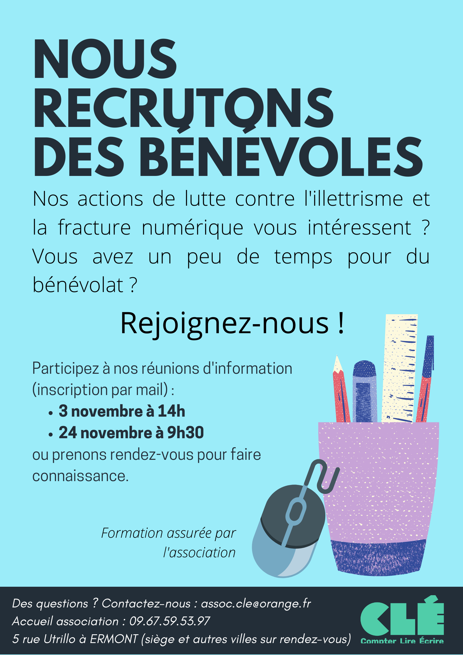 Association Clé recrute des bénévoles