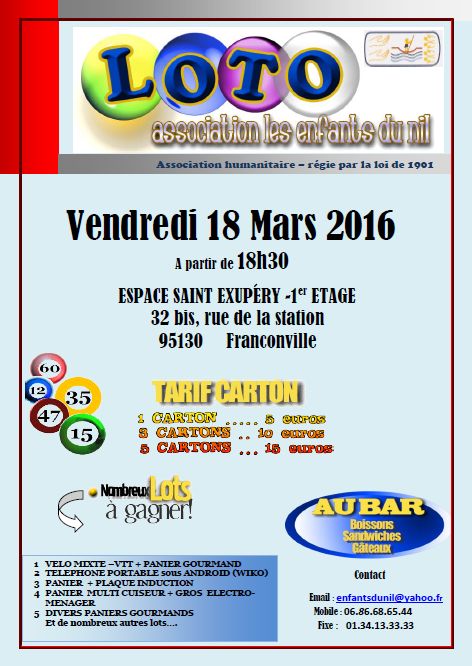 loto des enfants du nil 18 mars 2016