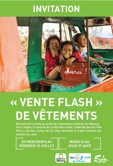 vente solidaire ENFANTS DU MEKONG aout 2015