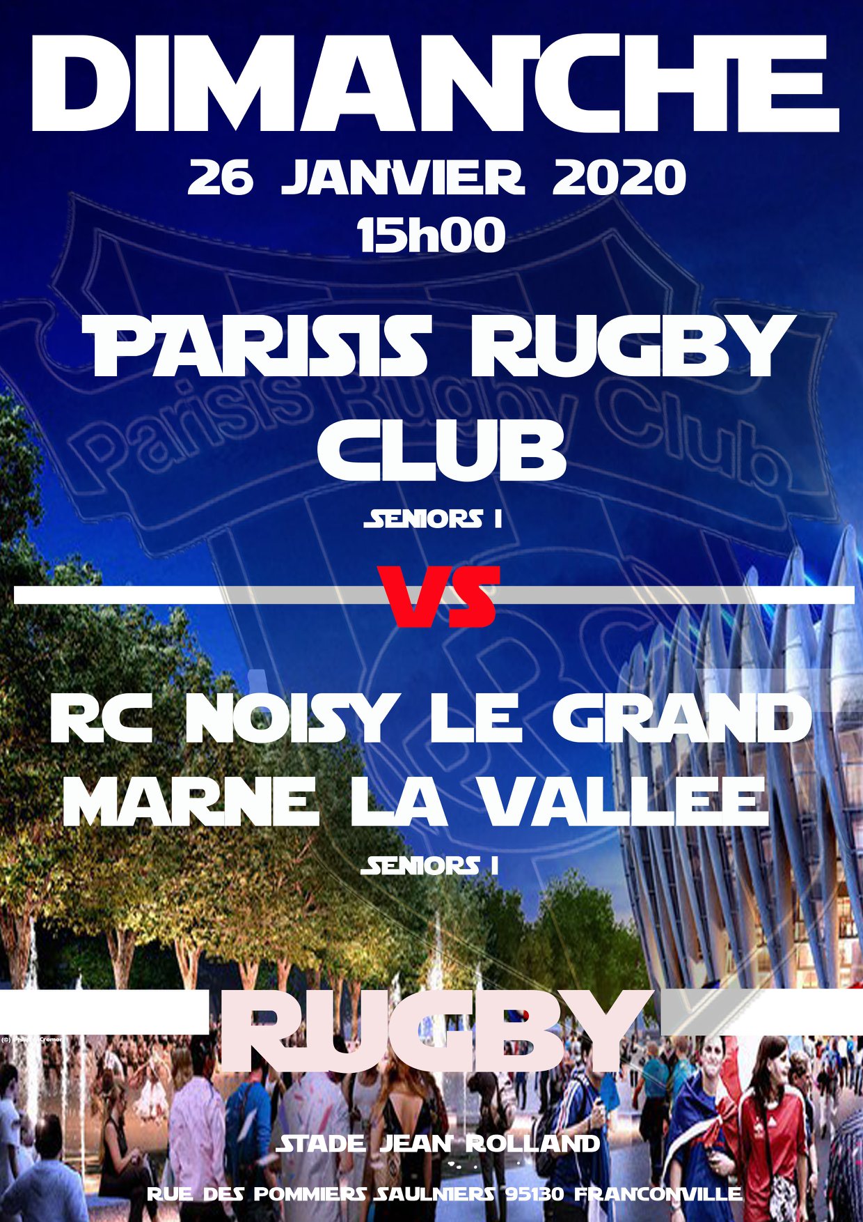 Parisis Rugby Club - RC Noisy-le-Grand Marne la Vallée