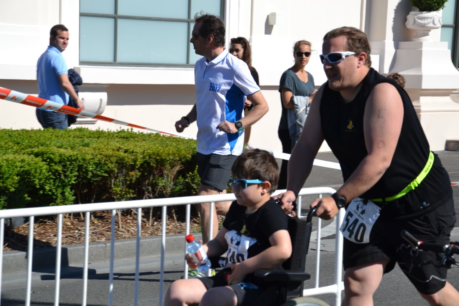 Léo et Franck au Triathlon d'Enghien