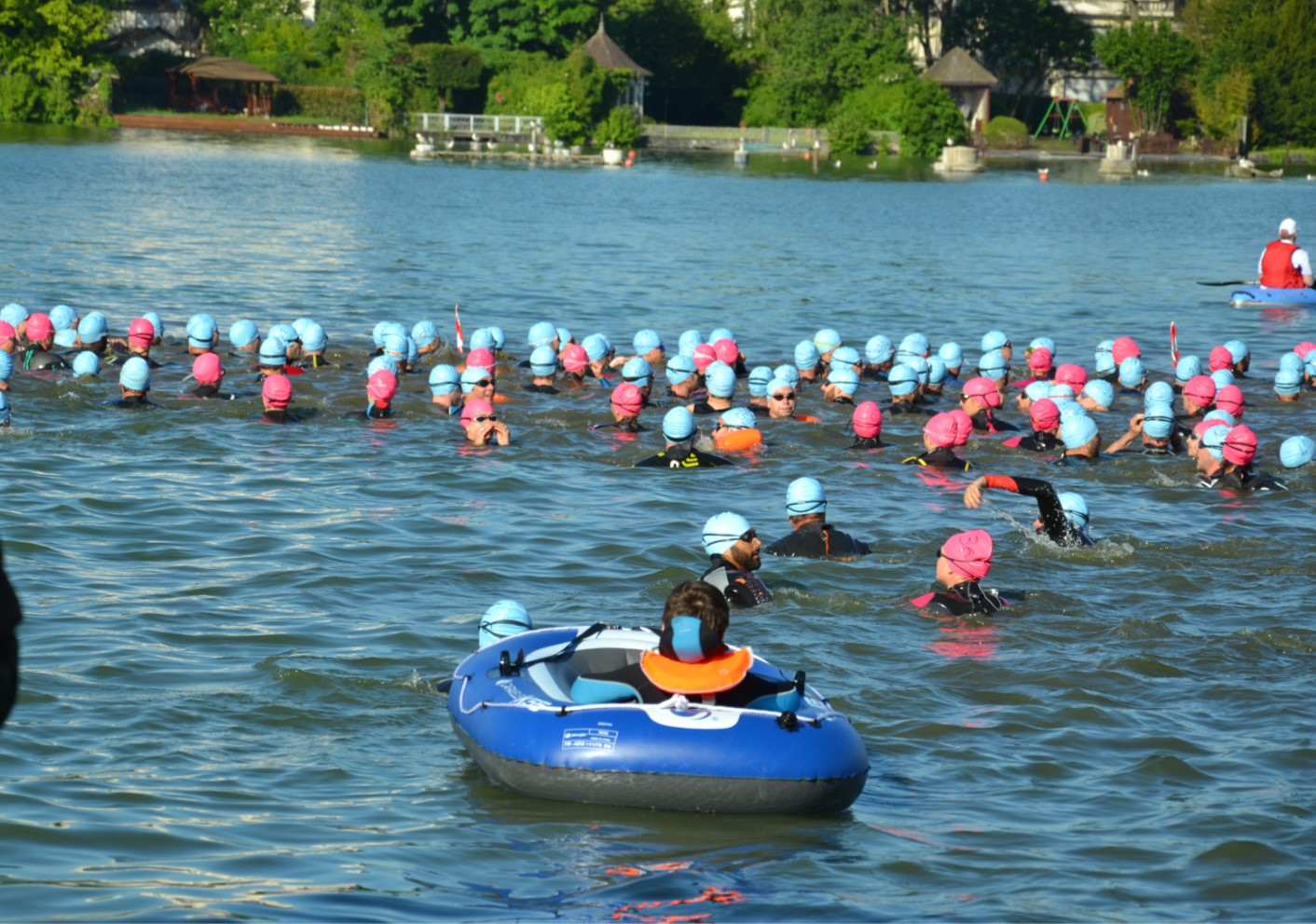 Léo et Franck participent au Triathlon d'Enghien