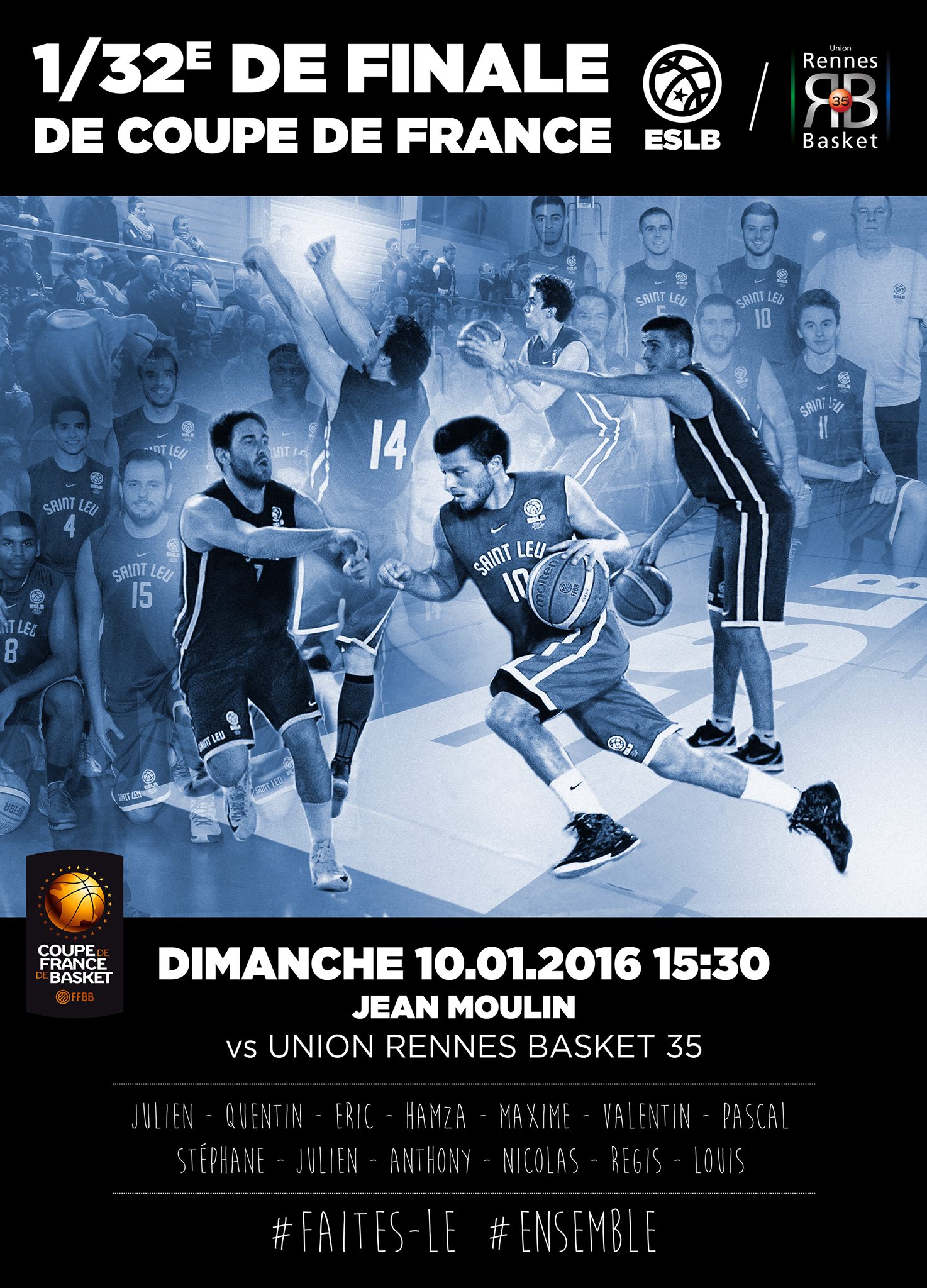 SAINT LEU LA FORET - rennes  32E DE FINALE Coupe de france