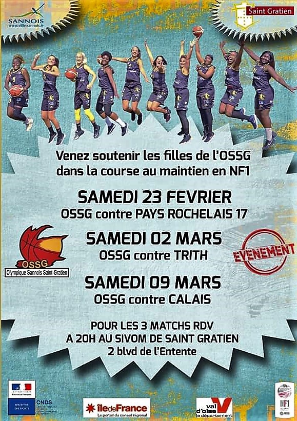 OSSG 3 matchs à domicile - février - mars 2019