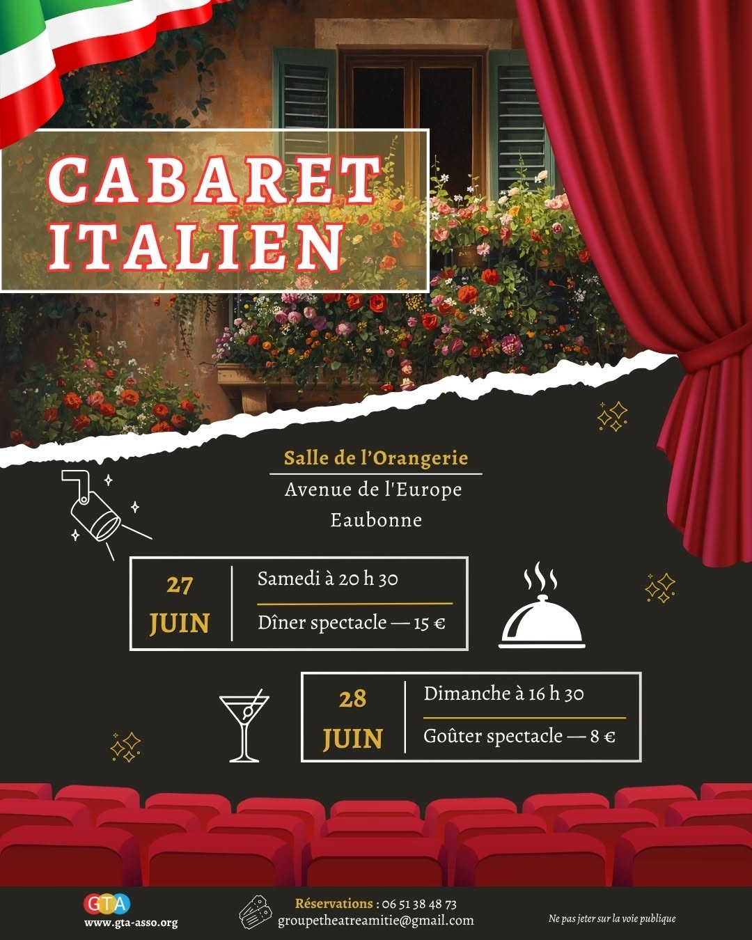Cabaret italien - GTA Eaubonne - 27 et 28 juin 2026
