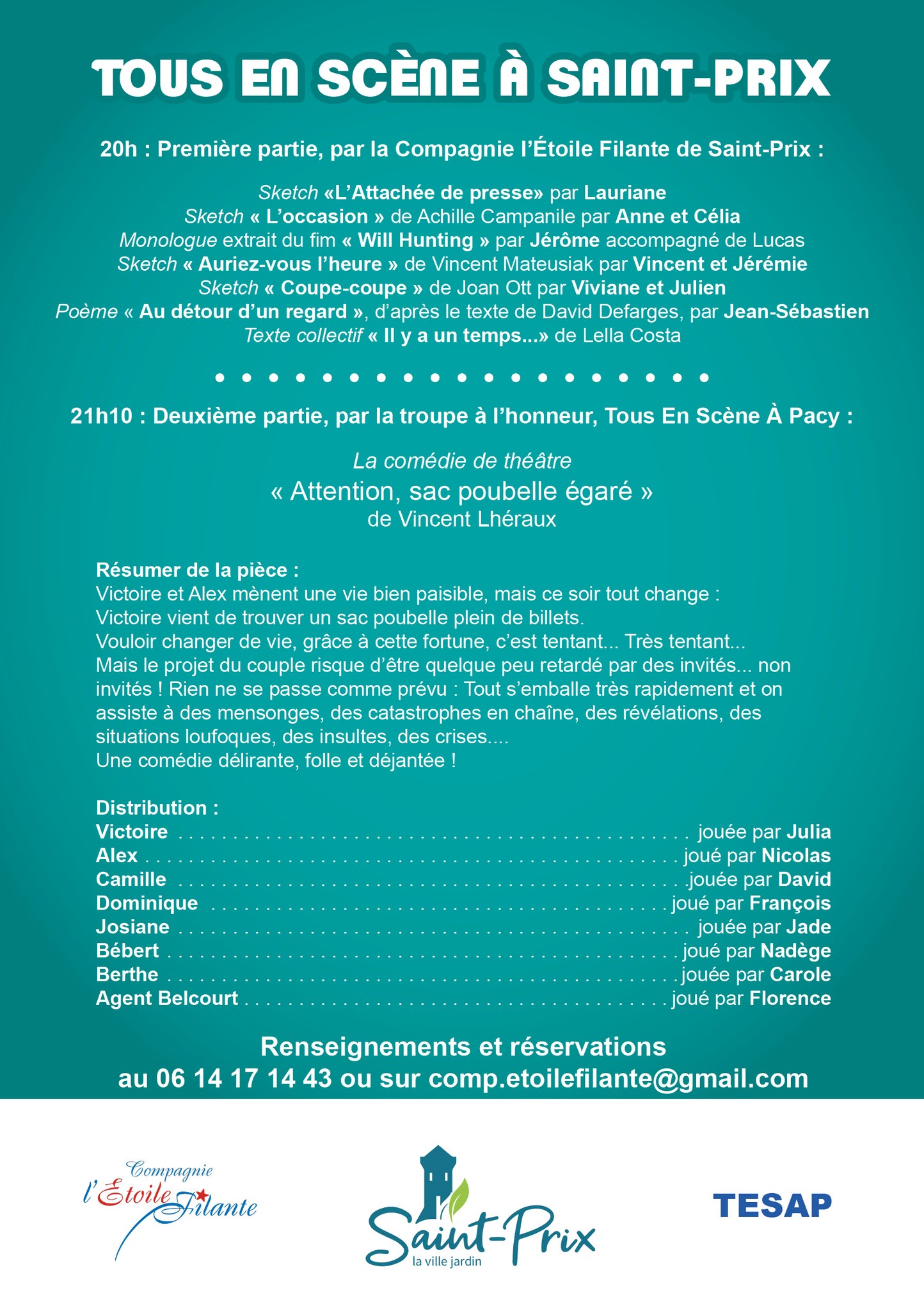 Tous en scène à Saint-Prix - programme